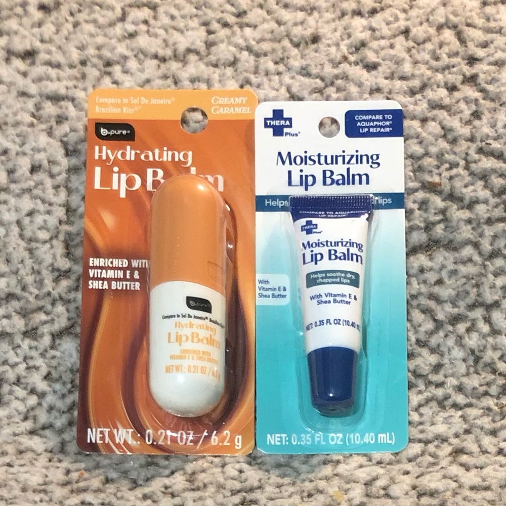 BPure Hydrating Lip Balm CREAMY CARAMEL & Thera Moisturizing Lip Balm (Set of 2)